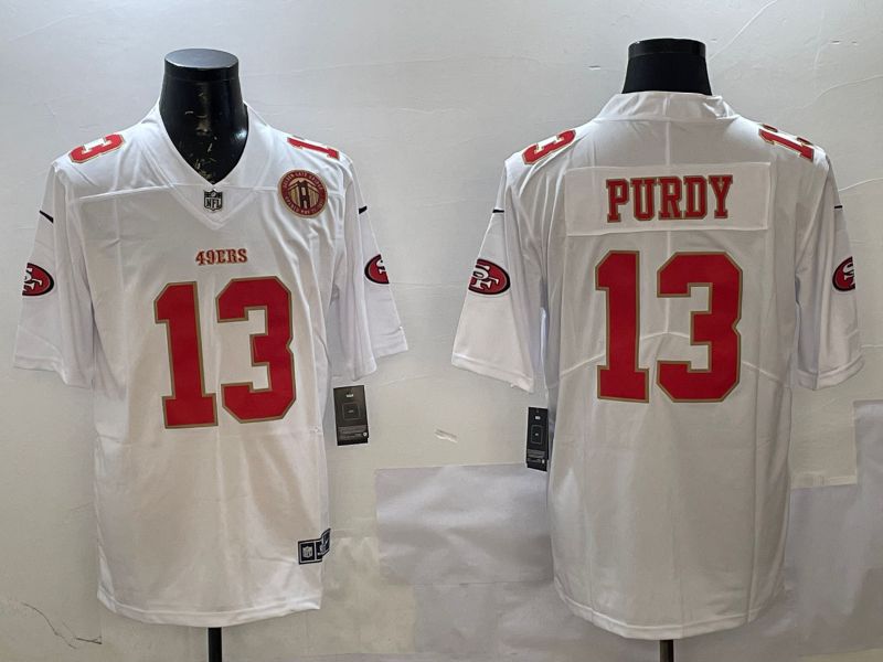 Men San Francisco 49ers #13 Purdy White gold Fashion 2025 Nike Limited NFL Jersey style 6->san francisco 49ers->NFL Jersey